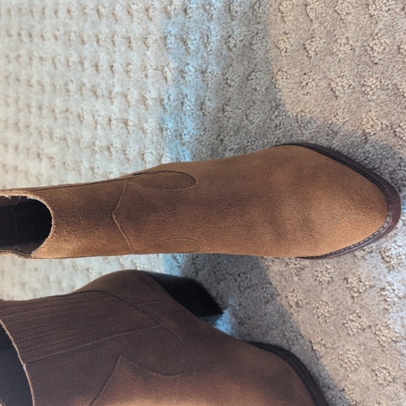 Lauren Ralph Lauren Raquel 100% Leather Suede Brown Western Boots - Picture 14 of 15